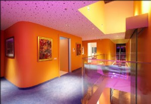 Colorful Home Interior in Futuristic Orange House in Ankara Turkey by Yazgan Design Architecture1 300x207 Desain Rumah Idaman yang Nyaman